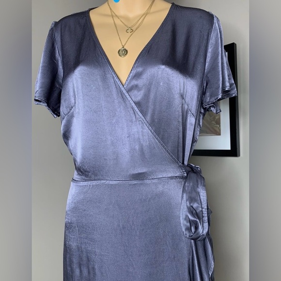 BHLDN Ghost London Phoebe Dress - Blue/Purple/Grey Silky Gown - Size S/M - Picture 11 of 13